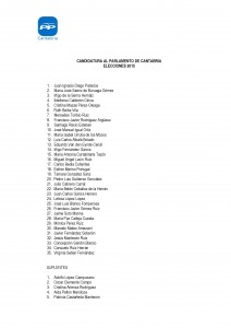 Lista PP Parlamento 2011