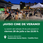Cambio de fecha Cine de Verano 28-J