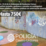 Cartela Policía Local Multas realización pintadas
