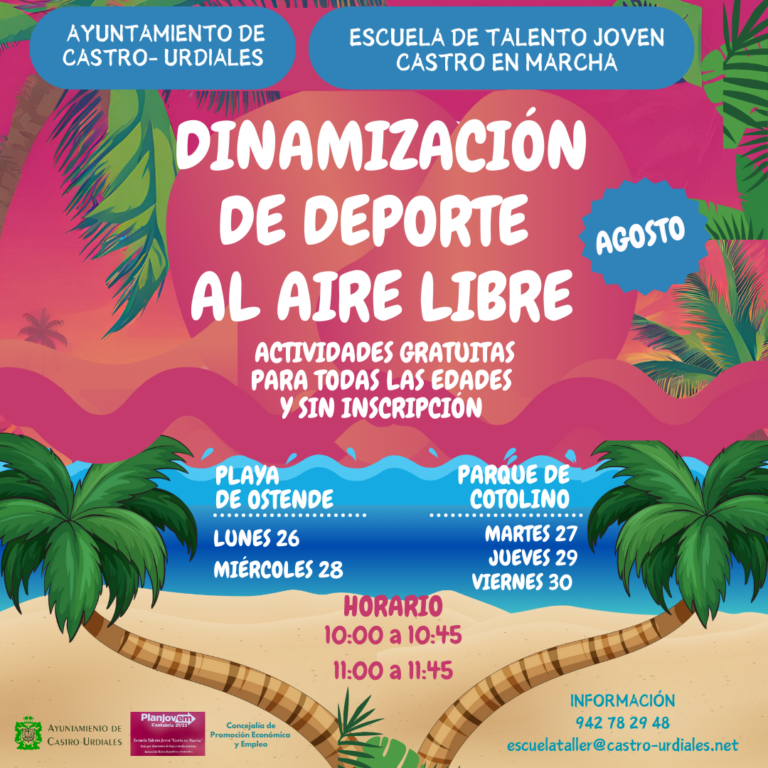 EL AYUNTAMIENTO DE CASTRO URDIALES Y LA ESCUELA DE TALENTO JOVEN OFRECEN ESTE MES ACTIVIDADES GRATUITAS DE DINAMIZACIÓN DE DEPORTE AL AIRE LIBRE