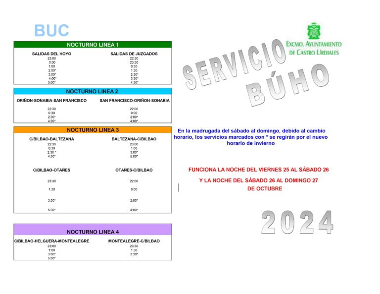 SERVICIO DE AUTOBÚS NOCTURNO ‘BUHO’ PARA ESTE FIN DE SEMANA CON MOTIVO DE LA FERIA DE LA CERVEZA ‘CASTROBERFEST’ DEL PARQUE AMESTOY