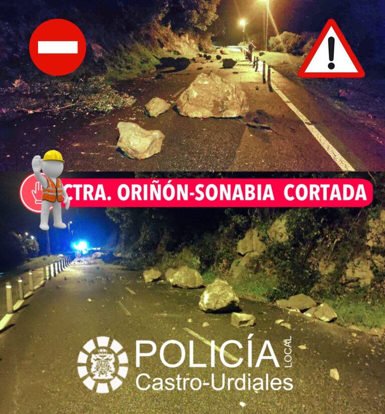 LA ALCALDESA DECLARA LA SITUACIÓN DE RIESGO Y EMERGENCIA POR DESPRENDIMIENTOS DE ROCAS SOBRE LA CARRETERA DE ACCESO A SONABIA