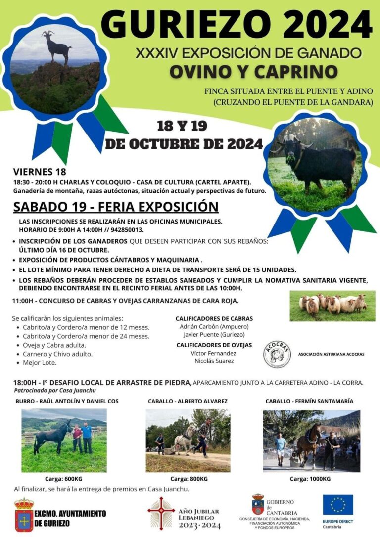 GURIEZO PRESENTA SU XXXIV EXPOSICIÓN DE GANADO OVINO Y CAPRINO QUE SE CELEBRARÁ EL PRÓXIMO FIN DE SEMANA