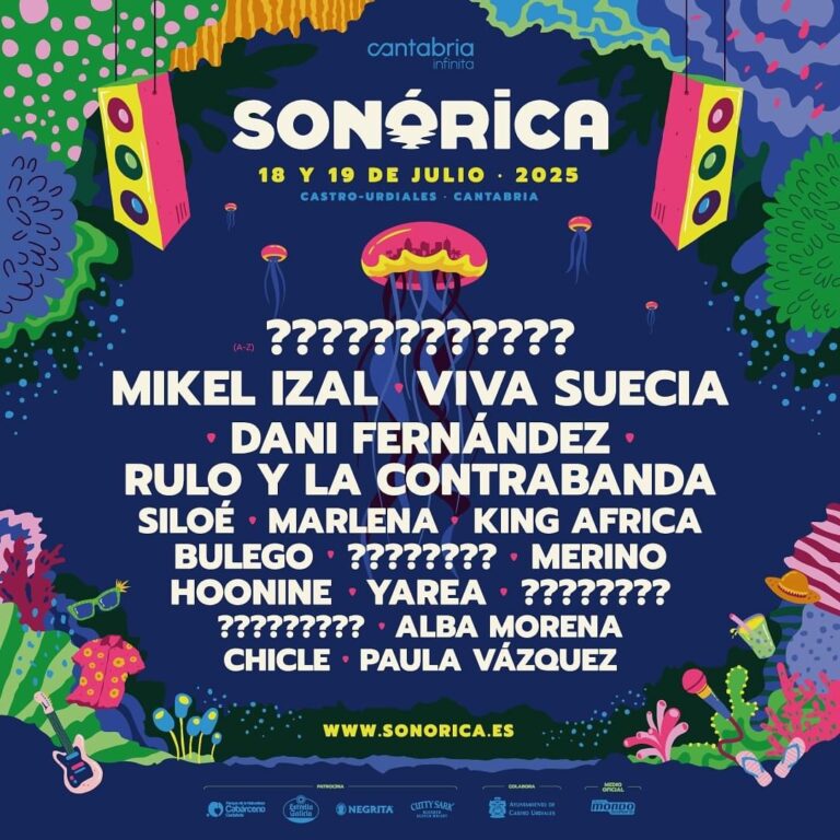 VIVA SUECIA, MIKEL IZAL, DANI FERNÁNDEZ O RULO Y LA CONTRABANDA ENCABEZAN EL PRIMER CARTEL PUBLICADO DEL FESTIVAL SONÓRICA DE CASTRO URDIALES QUE SE CELEBRARÁ LOS DÍAS 18 Y 19 DE JULIO DE 2025