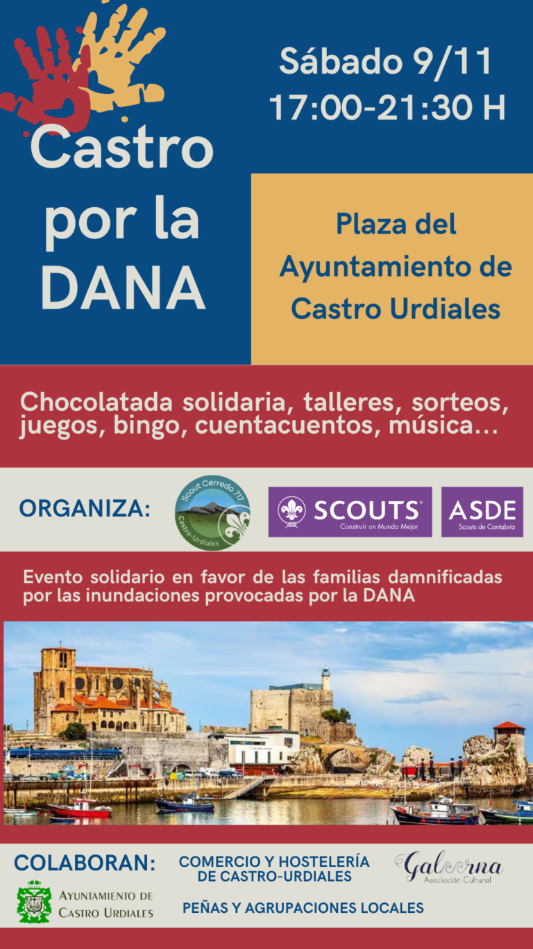 EL GRUPO SCOUT CERREDO ORGANIZA ESTE SÁBADO UN EVENTO SOLIDARIO EN CASTRO URDIALES PARA RECAUDAR FONDOS DESTINADOS A LOS DAMNIFICADOS POR LAS RIADAS EN VALENCIA