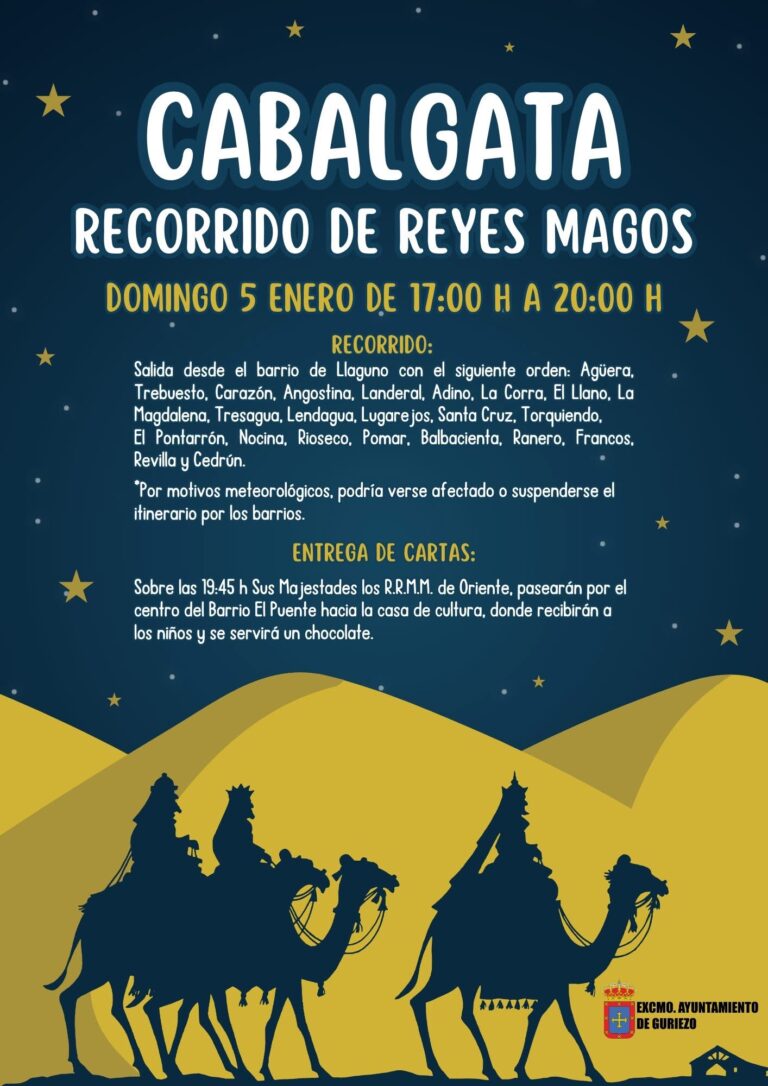 LOS REYES MAGOS RECORRERÁN TODOS LOS BARRIOS DE GURIEZO ESTE DOMINGO