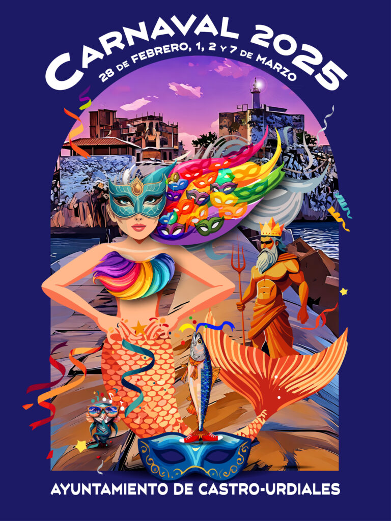 PRESENTADO EL CARTEL QUE ANUNCIARÁ EL CARNAVAL DE CASTRO URDIALES 2025 QUE SE CELEBRARÁ EN DOS FINES DE SEMANA: 28 DE FEBRERO, 1, 2 Y 7 DE MARZO