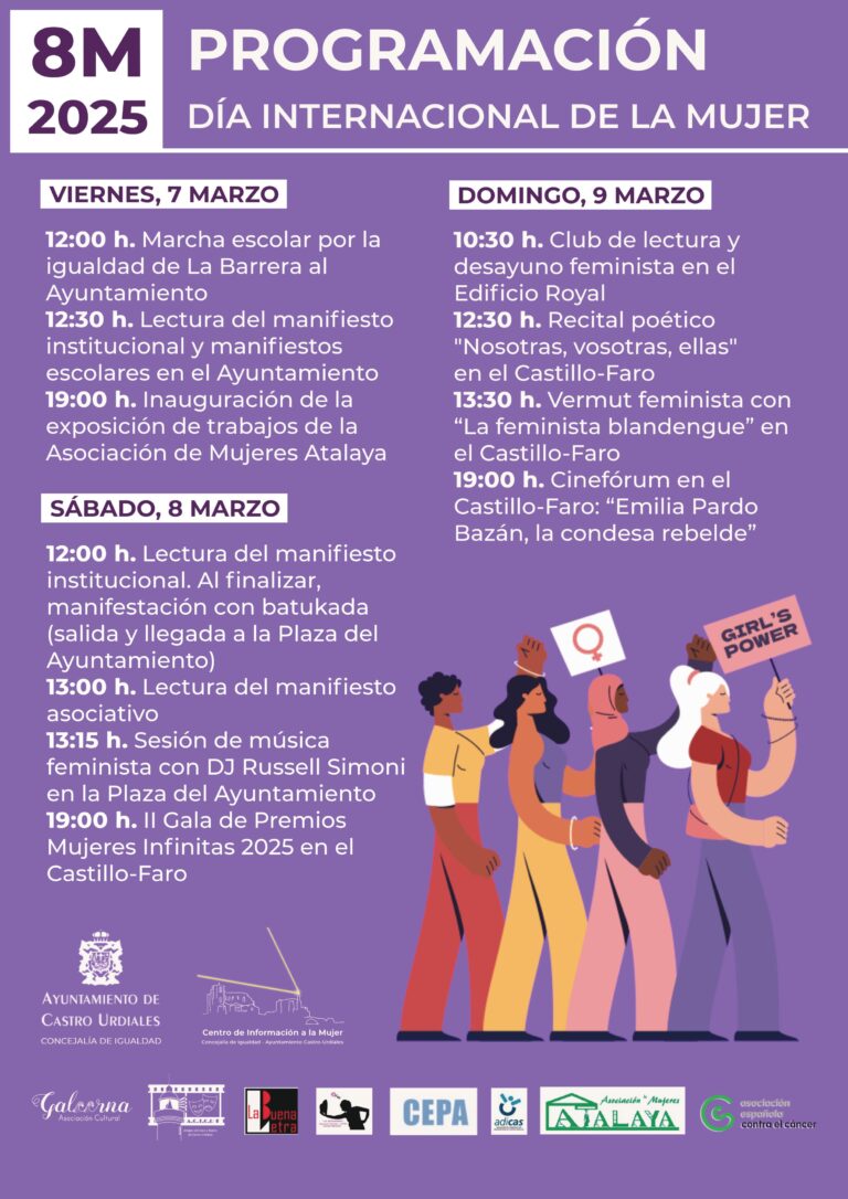 EL AYUNTAMIENTO DE CASTRO URDIALES PRESENTA LA PROGRAMACIÓN DEL 8-M, DÍA INTERNACIONAL DE LAS MUJERES