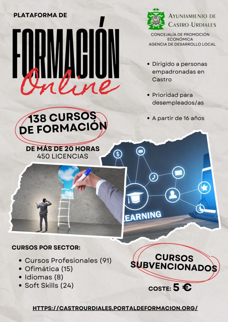 EL AYUNTAMIENTO DE CASTRO URDIALES AMPLÍA LAS LICENCIAS DE SU PLATAFORMA DE FORMACIÓN ONLINE PARA EMPADRONADOS EL AYUNTAMIENTO DE CASTRO URDIALES AMPLÍA LAS LICENCIAS DE SU PLATAFORMA DE FORMACIÓN ONLINE PARA EMPADRONADOS