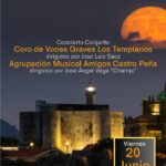 Concierto nocturno Templarios+Castro Peña 2025. Cartel