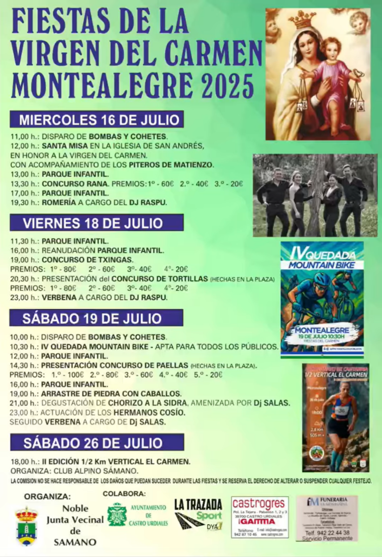MONTEALEGRE SIGUE CELEBRANDO SUS FIESTAS DE EL CARMEN ESTE VIERNES Y SÁBADO