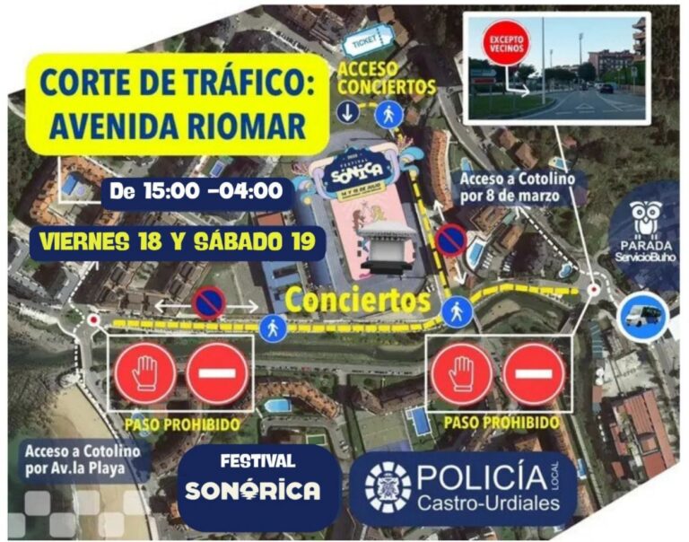 EL JEFE DE LA POLICÍA LOCAL EN FUNCIONES, MARIO RUIZ, DETALLA LAS AFECCIONES AL TRÁFICO EN LA ZONA DEL ESTADIO RIOMAR COINCIDIENDO CON LA CELEBRACIÓN DEL FESTIVAL SONÓRICA