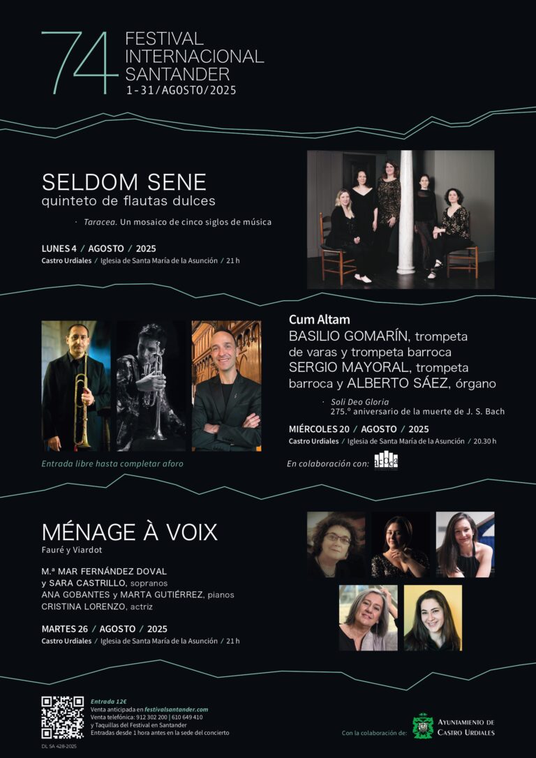 EL FESTIVAL INTERNACIONAL DE SANTANDER RECALA EN AGOSTO EN CASTRO URDIALES CON TRES CONCIERTOS EN LA IGLESIA DE SANTA MARÍA