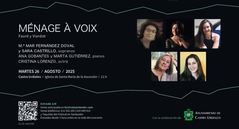 EL FESTIVAL INTERNACIONAL DE SANTANDER LLEGA A CASTRO CON UNA PROPUESTA MUY ORIGINAL: DOS SOPRANOS, DOS PIANISTAS Y UNA ACTRIZ RECREARÁN UN SALÓN PARISINO