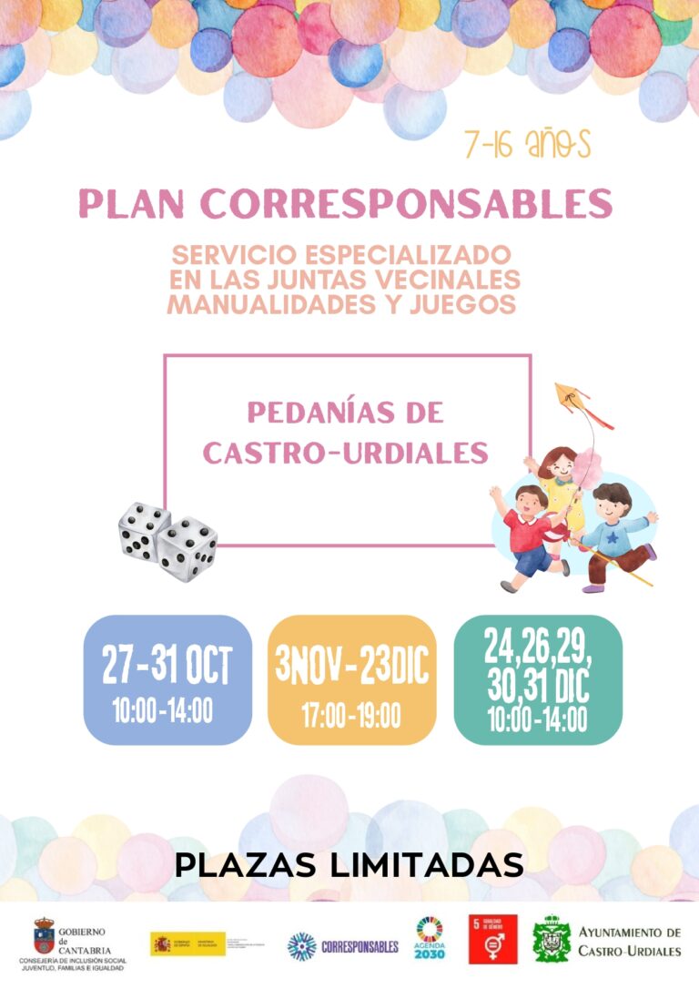 EL AYUNTAMIENTO DE CASTRO URDIALES PONE EN MARCHA UN SERVICIO DE DINAMIZACIÓN DE OCIO Y TIEMPO LIBRE EN LAS JUNTAS VECINALES DENTRO DEL PLAN CORRESPONSABLES EL AYUNTAMIENTO DE CASTRO URDIALES PONE EN MARCHA UN SERVICIO DE DINAMIZACIÓN DE OCIO Y TIEMPO LIBRE EN LAS JUNTAS VECINALES DENTRO DEL PLAN CORRESPONSABLES
