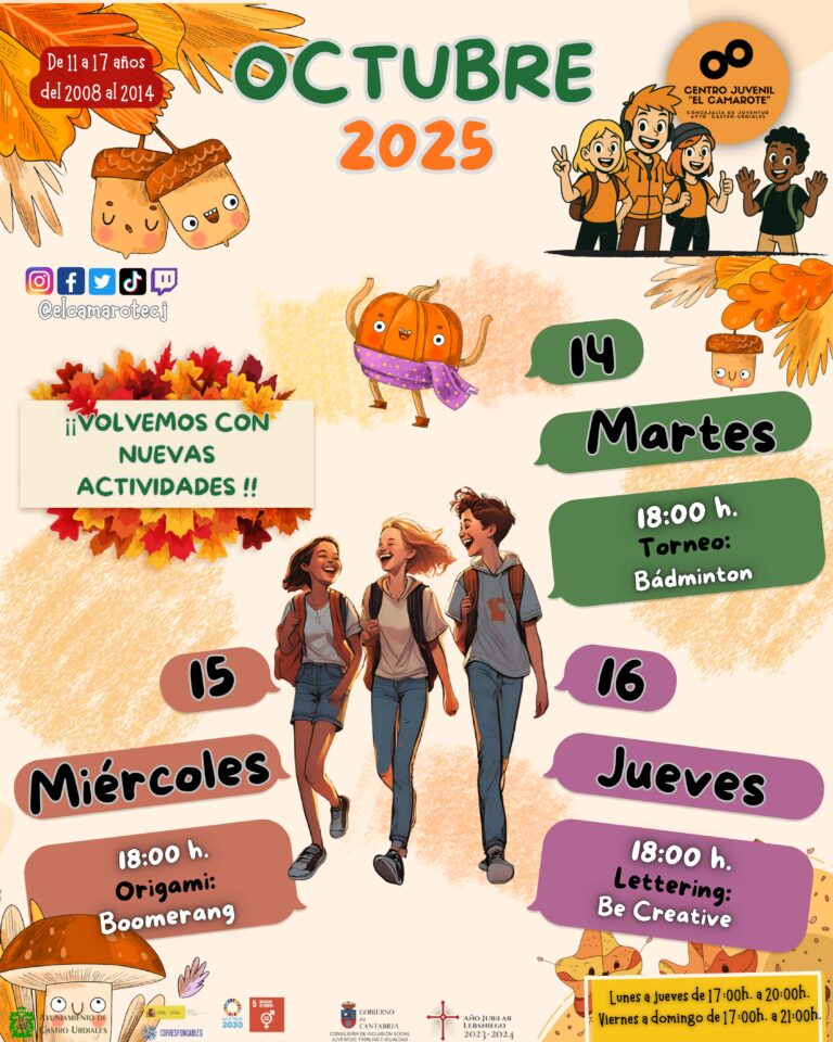 ARRANCA LA PROGRAMACIÓN OTOÑO-INVIERNO EN EL CENTRO JUVENIL EL CAMAROTE