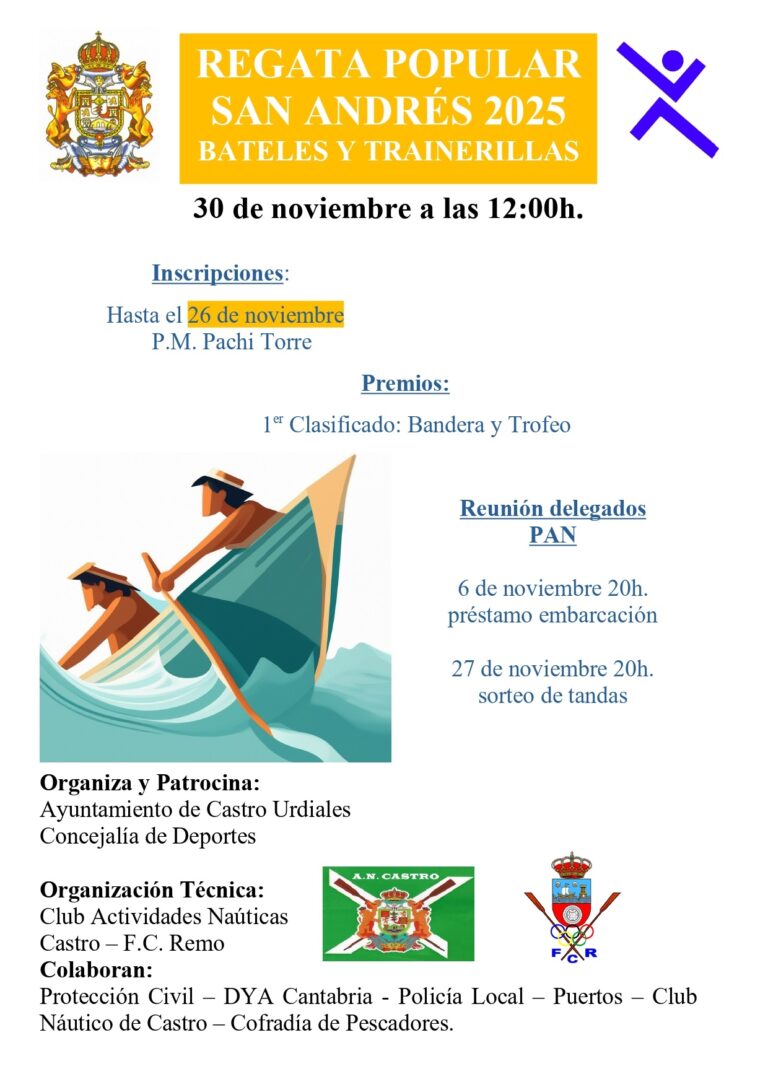 SE ABREN LAS INSCRIPCIONES PARA PARTICIPAR EN LA REGATA POPULAR DE TRAINERILLAS Y BATELES DE SAN ANDRÉS 2025