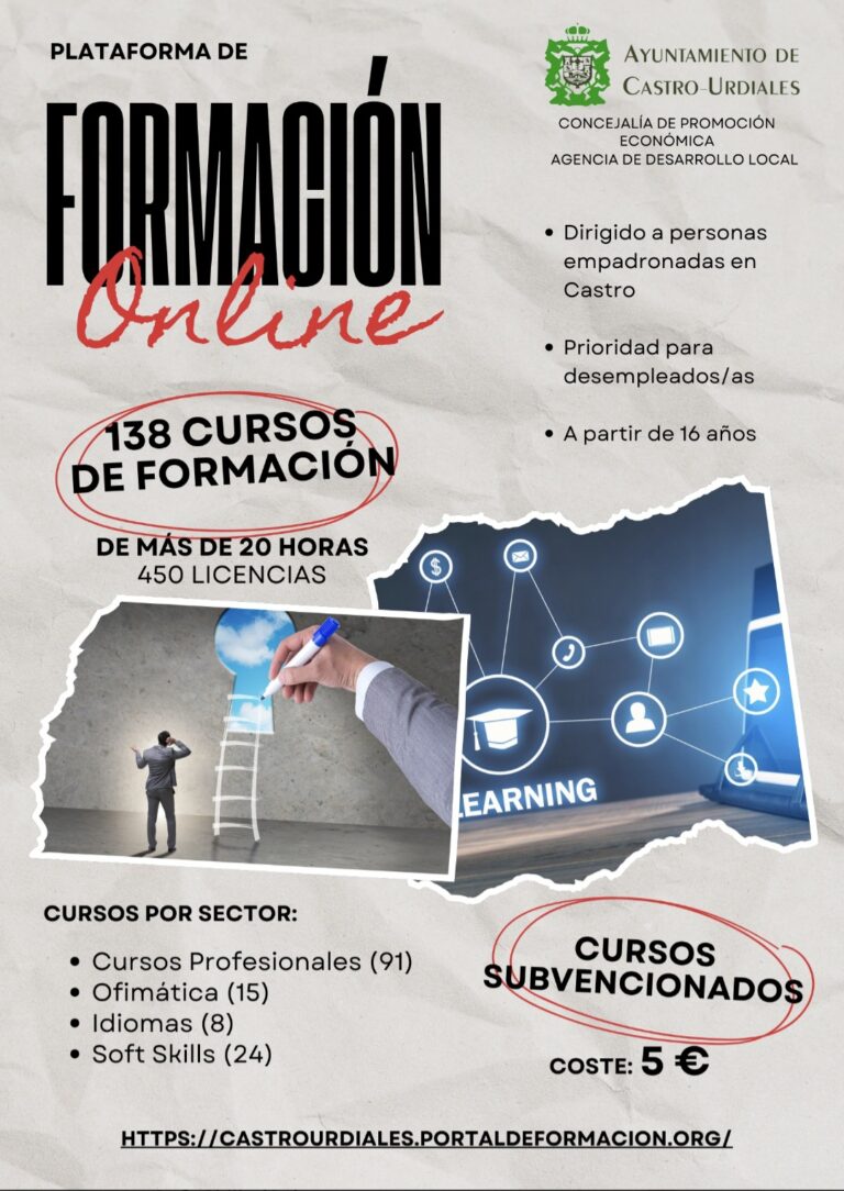 EL AYUNTAMIENTO DE CASTRO URDIALES AMPLÍA LAS LICENCIAS DE SU PLATAFORMA DE FORMACIÓN ONLINE PARA EMPADRONADOS