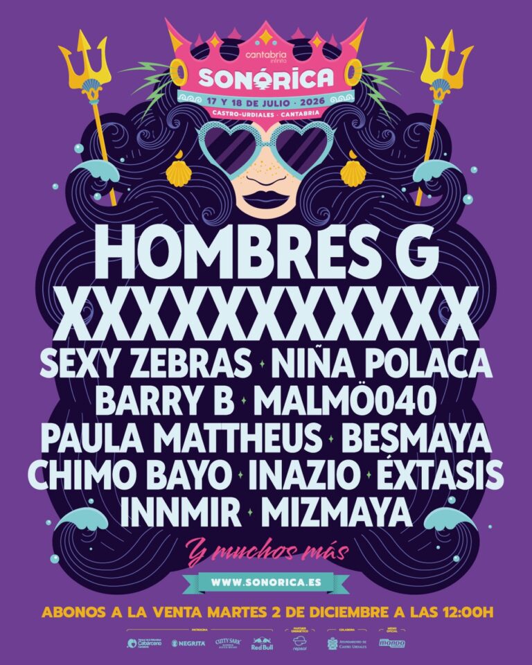 PRIMER AVANCE DE CARTEL DEL FESTIVAL SONÓRICA DE CASTRO URDIALES QUE SE CELEBRARÁ LOS DÍAS 17 Y 18 DE JULIO DE 2026