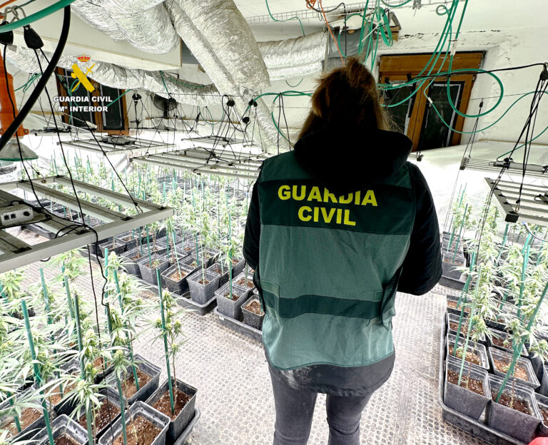 LA GUARDIA CIVIL DESMANTELA UNA PLANTACIÓN “INDOOR” DE MARIHUANA EN GURIEZO, INTERVINIENDO 333 PLANTAS Y DETENIENDO A DOS VECINOS DEL MUNICIPIO