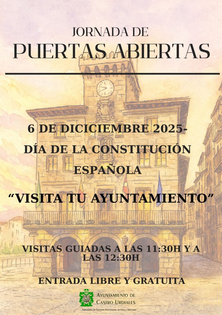 EL AYUNTAMIENTO DE CASTRO URDIALES CONMEMORA EL DÍA DE LA CONSTITUCIÓN CON UNA JORNADA DE PUERTAS ABIERTAS Y VISITAS GUIADAS «PARA ACERCAR EL CONSISTORIO A LA CIUDADANÍA»