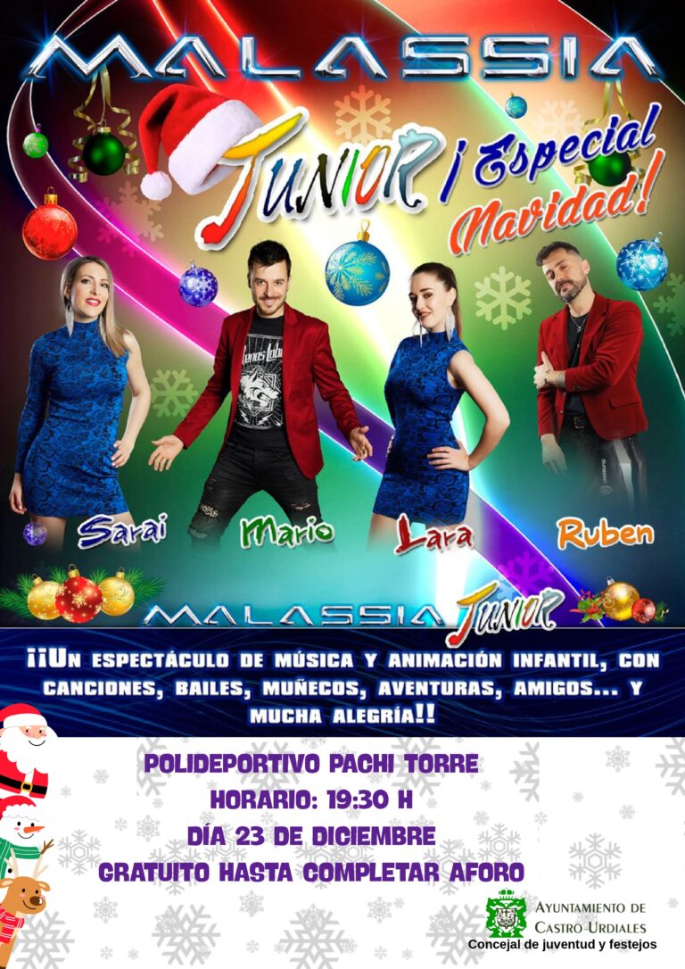 ‘MALASSIA JUNIOR’ ACTUARÁN EL PRÓXIMO 23 DE DICIEMBRE EN EL POLIDEPORTIVO PACHI TORRE