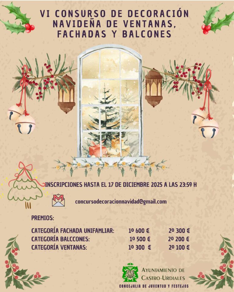 EL AYUNTAMIENTO DE CASTRO PONE EN MARCHA EL VI CONCURSO DE DECORACIÓN NAVIDEÑA DE BALCONES, VENTANAS Y FACHADAS